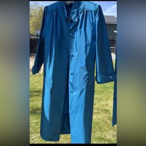 Vintage Teal Trench Coat W/Zip-in Liner, Belt, & Scarf- Windsor Bay 8A